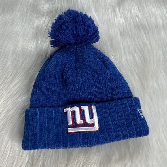 New York Giants Blue Logo Beanie Hat - Picture 1 of 4